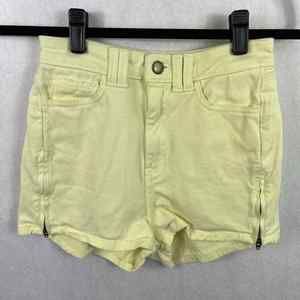 American Apparel Jean Shorts High Rise Yellow Women’s Size 24/25 Zip Sides